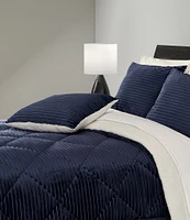J. Queen New York Everett Ribbed Fleece Reversible Square Throw Pillow