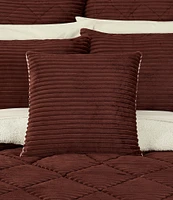 J. Queen New York Everett Ribbed Fleece Reversible Square Throw Pillow