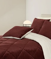 J. Queen New York Everett Ribbed Fleece Reversible Square Throw Pillow