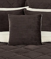 J. Queen New York Everett Ribbed Fleece Reversible Square Throw Pillow
