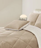J. Queen New York Everett Ribbed Fleece Reversible Square Throw Pillow