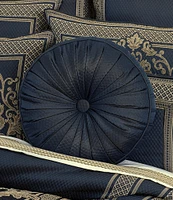 J. Queen New York Excelsior Tufted Satin Round Pillow