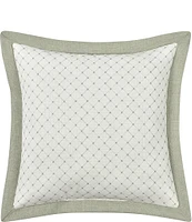 J. Queen New York Fairview Bordered with Embroidery Reversible Square Decorative Throw Pillow