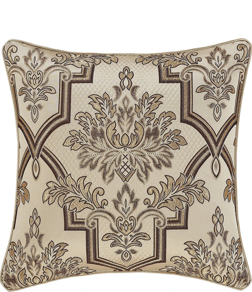 J. Queen New York Gold Coast Woven Damask Decorative Reversible Square Pillow