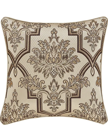 J. Queen New York Gold Coast Woven Damask Decorative Reversible Square Pillow