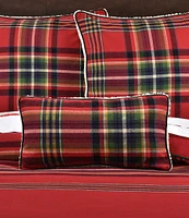 J. Queen New York Holiday Andrew Plaid Collection Reversible Boudoir Decorative Throw Pillow