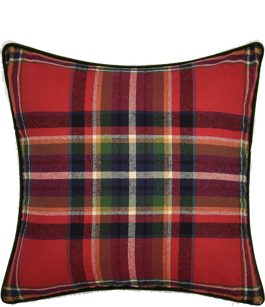 J. Queen New York Holiday Andrew Plaid Collection Reversible Square Pillow