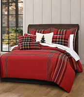 J. Queen New York Holiday Andrew Plaid Collection Square Embellished Decorative Throw Pillow