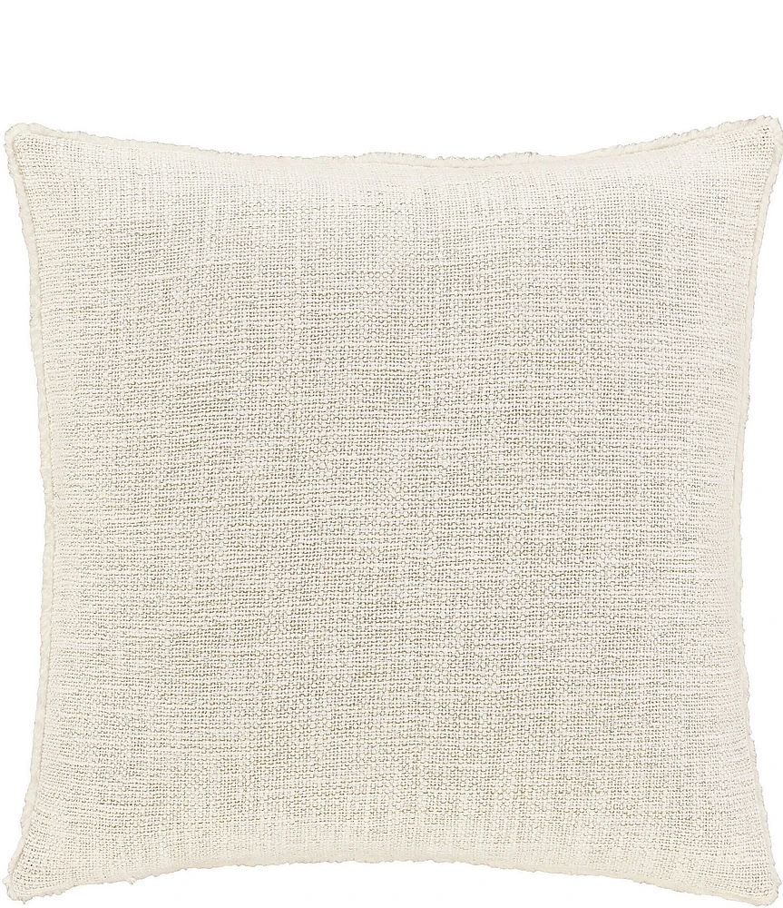 J. Queen New York Holiday Collection All that Glitters Winter White Faux-Fur Reversible Square Pillow