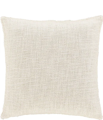 J. Queen New York Holiday Collection All that Glitters Winter White Faux-Fur Reversible Square Pillow