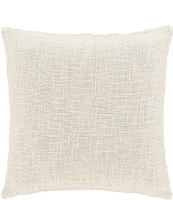 J. Queen New York Holiday Collection All that Glitters Winter White Faux-Fur Reversible Square Pillow