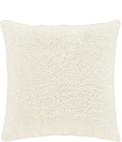 J. Queen New York Holiday Collection All that Glitters Winter White Faux-Fur Reversible Square Pillow