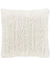 J. Queen New York Holiday Collection Cava Twisted Cable Design Reversible Square Pillow