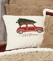 J. Queen New York Holiday Collection Christmas Car Square Pillow