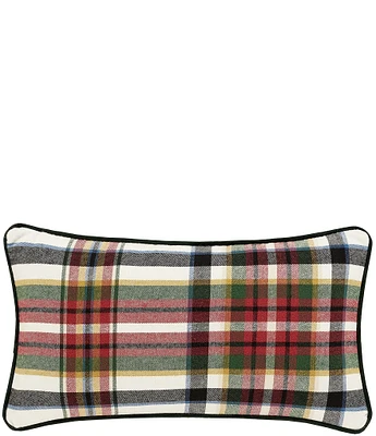 J. Queen New York Holiday Collection Christopher Colorway Plaid Engineered Yarn-Dyed Reversible Boudoir Pillow