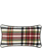 J. Queen New York Holiday Collection Christopher Colorway Plaid Engineered Yarn-Dyed Reversible Boudoir Pillow