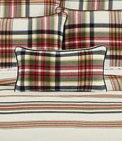 J. Queen New York Holiday Collection Christopher Colorway Plaid Engineered Yarn-Dyed Reversible Boudoir Pillow