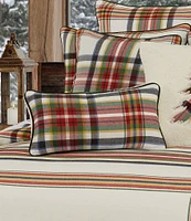 J. Queen New York Holiday Collection Christopher Colorway Plaid Engineered Yarn-Dyed Reversible Boudoir Pillow