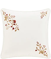 J. Queen New York Holiday Collection Juniper Embroidered -Inch Square Pillow