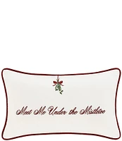 J. Queen New York Holiday Collection Mistletoe Boudoir Embellished Decorative Pillow