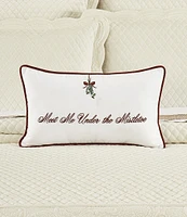 J. Queen New York Holiday Collection Mistletoe Boudoir Embellished Decorative Pillow