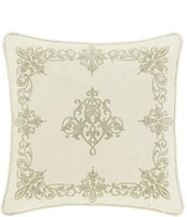 J. Queen New York Holiday Collection Noelle Embroidered Center Medallion Square Pillow