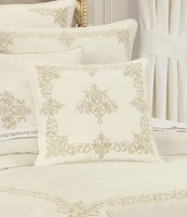 J. Queen New York Holiday Collection Noelle Embroidered Center Medallion Square Pillow