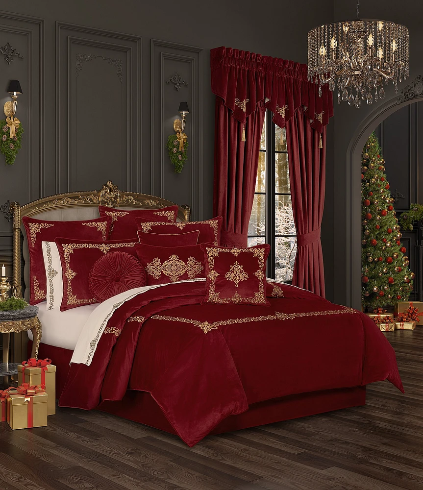 J. Queen New York Holiday Collection Noelle Velvet Bed Skirt