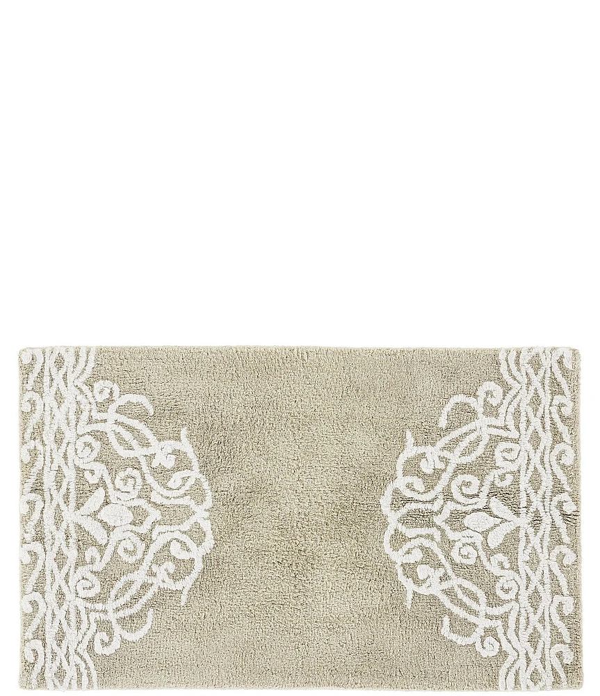 J. Queen New York Lauralynn Embossed Damask Bath Rug