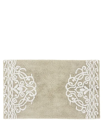 J. Queen New York Lauralynn Embossed Damask Bath Rug