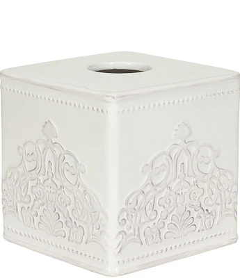 J. Queen New York Lauralynn Embossed Glazed Ceramic Tissue Cover