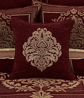 J. Queen New York Laurenza Embroidery Damask Square Embellished Decorative Throw Pillow