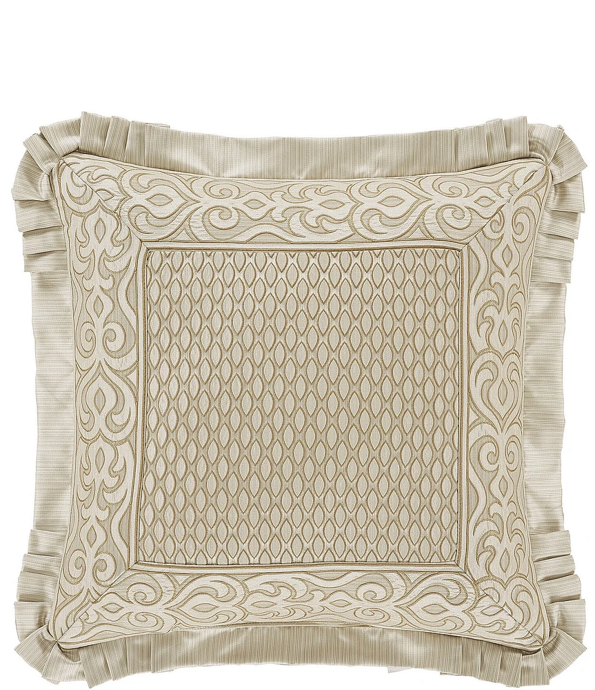 J. Queen New York Lazlo Tear-Drop Diamond Pattern Embellished Flanged Square Pillow