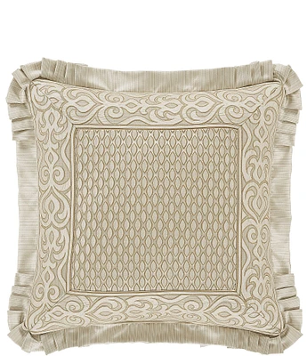 J. Queen New York Lazlo Tear-Drop Diamond Pattern Embellished Flanged Square Pillow