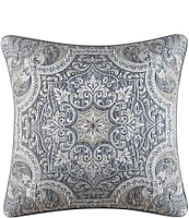 J. Queen New York Legend Grand-Scale Woven Medallion Print Reversible Square Pillow