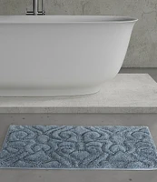 J. Queen New York Lombardi Damask Textured Bath Rug