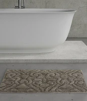 J. Queen New York Lombardi Damask Textured Bath Rug