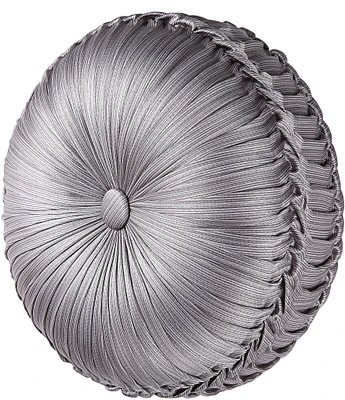 J. Queen New York Luxembourg Silver Tufted Round Pillow