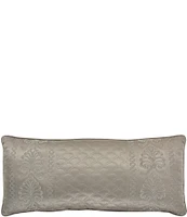 J. Queen New York Lyndon Damask Embroidered Matte Satin Quilted Boudoir Pillow