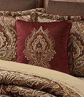 J. Queen New York Madeira Embroidered Damask Square Pillow