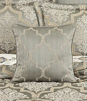 J. Queen New York Martina Diamond Matelasse 18#double; Square Embellished Decorative Pillow