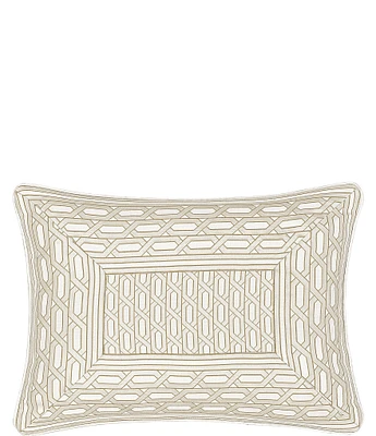 J. Queen New York Metropolitan Woven Geometric Pattern Reversible Boudoir Pillow