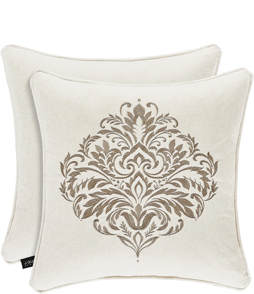 J. Queen New York Milano Sand Embroidered Square Pillow