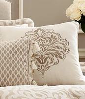 J. Queen New York Milano Sand Embroidered Square Pillow