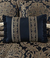 J. Queen New York Monte Carlo Woven Damask Pleated Flange Reversible Boudoir Pillow