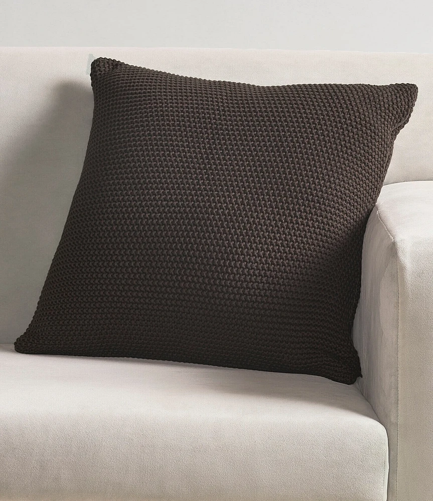 J. Queen New York Nautical Knit Cotton 20#double; Square Decorative Throw Pillow Cover