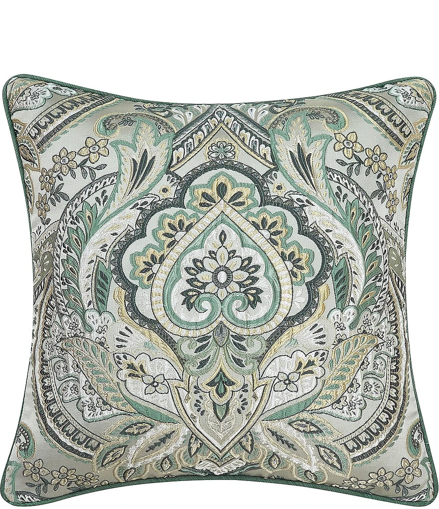 J. Queen New York Nico Elegant Woven Damask Reversible Square Decorative Pillow