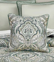 J. Queen New York Nico Elegant Woven Damask Reversible Square Decorative Pillow