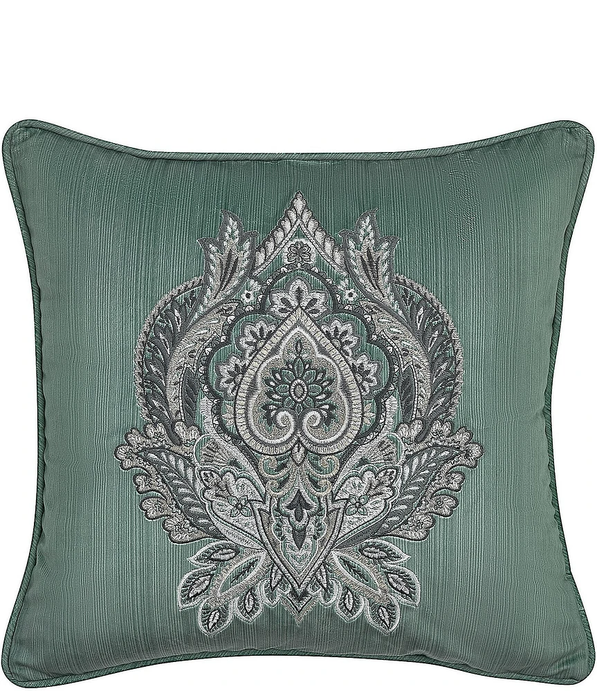 J. Queen New York Nico Embroidered Damask Decorative Reversible Square Pillow