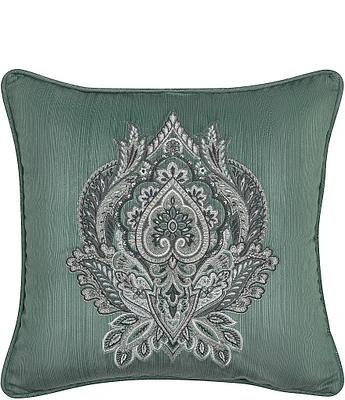 J. Queen New York Nico Embroidered Damask Decorative Reversible Square Pillow